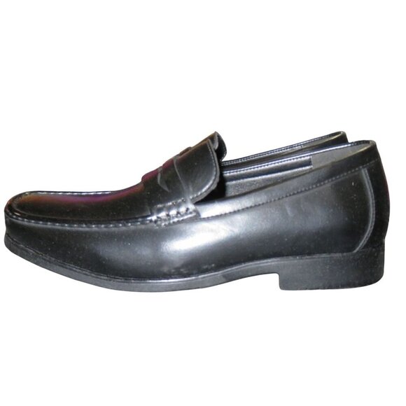 Collexion Italy Black Italian Leather Dress Loafers shoes Size 40 or US 9 - Picture 1 of 9